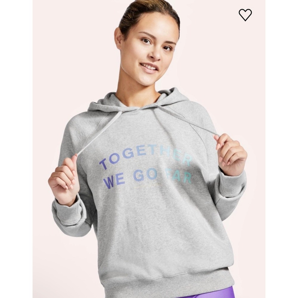 Spiritual Gangster Grey Together We Go Far Graphic Hoodie Sweatshirt Women's Med
